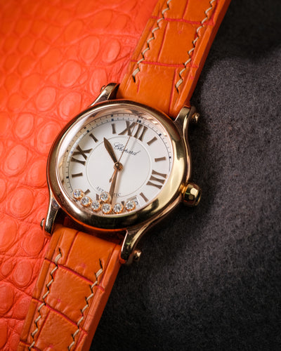 Bespoke Watch Strap in Volcanic Orange Alligator