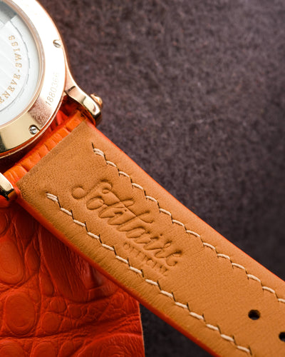 Bespoke Watch Strap in Volcanic Orange Alligator