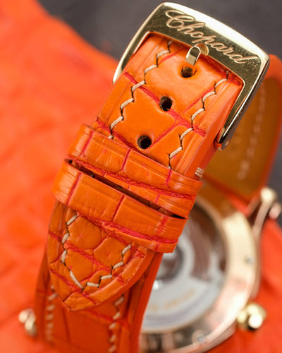 Bespoke Watch Strap in Volcanic Orange Alligator