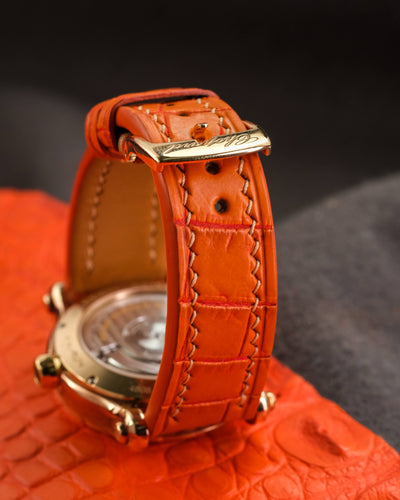 Bespoke Watch Strap in Volcanic Orange Alligator