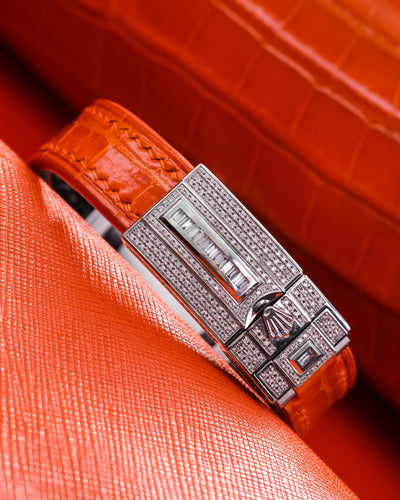 Bespoke Watch Strap in Orange Himalayan Crocodile