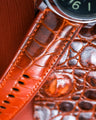 Bespoke Watch Strap in Orange Himalayan Crocodile