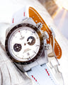 Bespoke Watch Strap in White Crocodile