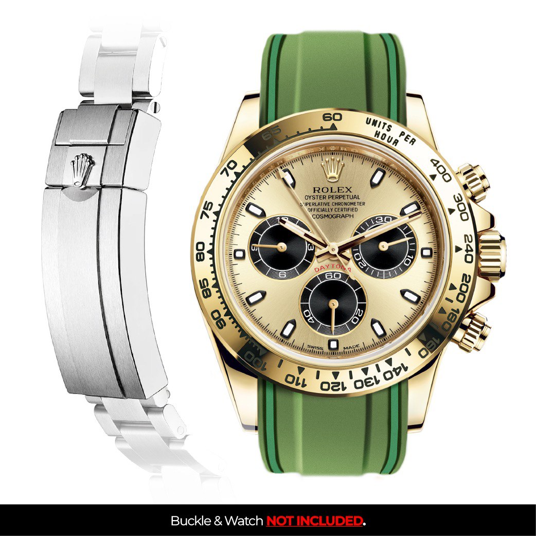 Solitaire Rubber strap for Rolex Daytona Deployant Clasp Solitaire Official