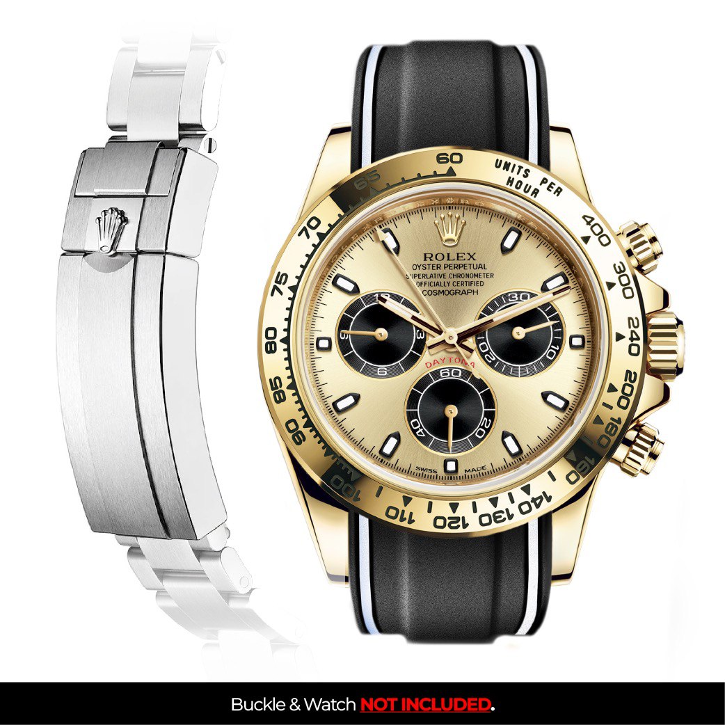 Solitaire Rubber strap for Rolex Daytona (Deployant Clasp)