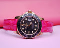 Bespoke Watch Strap in Fuchsia Pink Crocodile