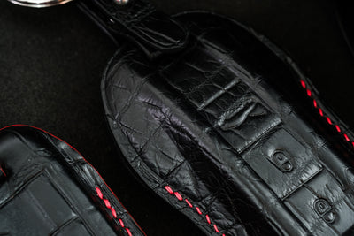 Bespoke Key Fob Cover in Black Crocodile