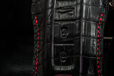 Bespoke Key Fob Cover in Black Crocodile