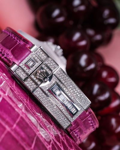 Bespoke Watch Strap in Purple Himalayan Crocodile