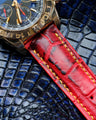 Bespoke Watch Strap in Red Himalayan Crocodile