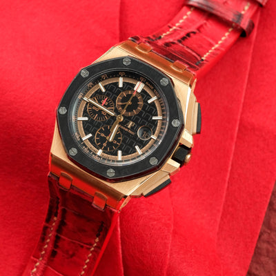 Bespoke Watch Strap in Red Himalayan Crocodile