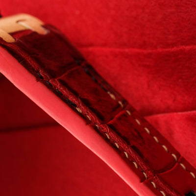 Bespoke Watch Strap in Red Himalayan Crocodile