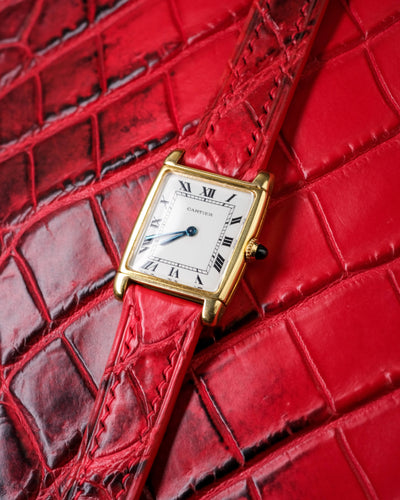 Bespoke Watch Strap In Red Himalayan Crocodile