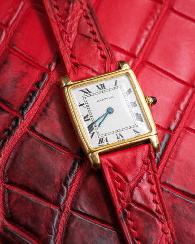 Bespoke Watch Strap In Red Himalayan Crocodile