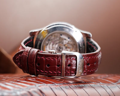 Bespoke Watch Strap in Reddish Brown Crocodile