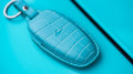 Bespoke Key Fob Cover in Turquoise Blue Crocodile