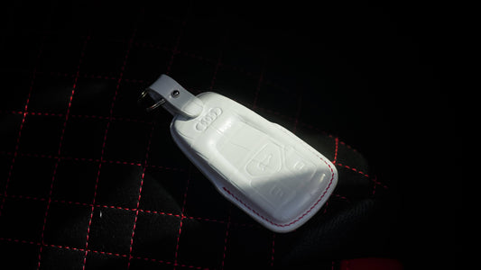 Bespoke Key Fob Cover in White Crocodile