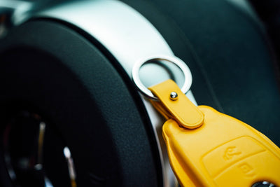 Bespoke Key Fob Cover in Yellow Nappa