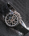Bespoke Watch Strap in Black Nubuck Alligator