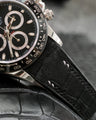 Bespoke Watch Strap in Black Nubuck Alligator