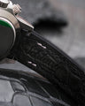 Bespoke Watch Strap in Black Nubuck Alligator