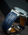 Bespoke Watch Strap in Navy Blue Crocodile