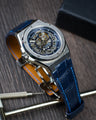 Bespoke Watch Strap in Navy Blue Crocodile