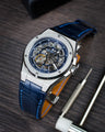 Bespoke Watch Strap in Navy Blue Crocodile