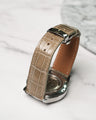 Bespoke Watch Strap in Olive Grey Crocodile