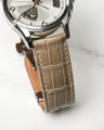Bespoke Watch Strap in Olive Grey Crocodile
