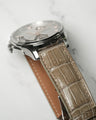 Bespoke Watch Strap in Olive Grey Crocodile
