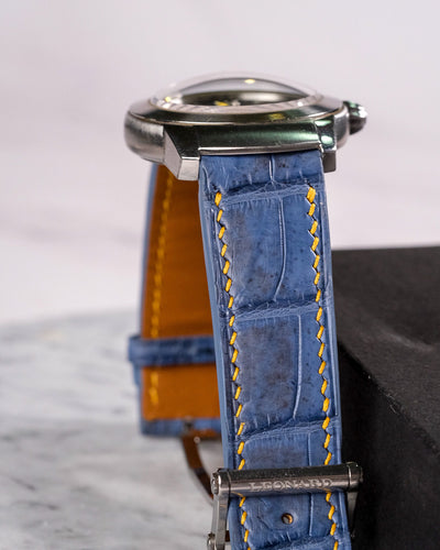 Bespoke Watch Strap in Baby Blue Himalayan Crocodile