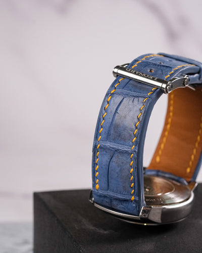 Bespoke Watch Strap in Baby Blue Himalayan Crocodile