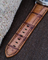 Bespoke Watch Strap in 2 Tone Chestnut Brown Crocodile