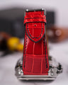 Bespoke Watch Strap in Ferrari Red Crocodile