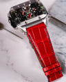 Bespoke Watch Strap in Ferrari Red Crocodile