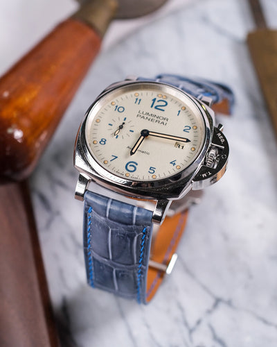 Bespoke Watch Strap in Icy Blue Alligator