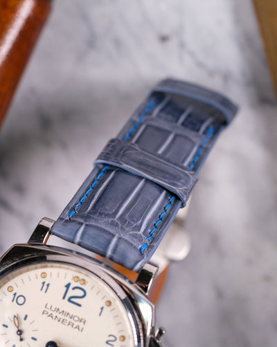 Bespoke Watch Strap in Icy Blue Alligator