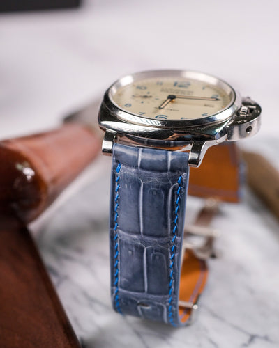 Bespoke Watch Strap in Icy Blue Alligator
