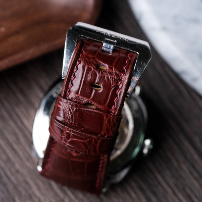 Bespoke Watch Strap in Reddish Brown Crocodile
