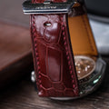 Bespoke Watch Strap in Reddish Brown Crocodile