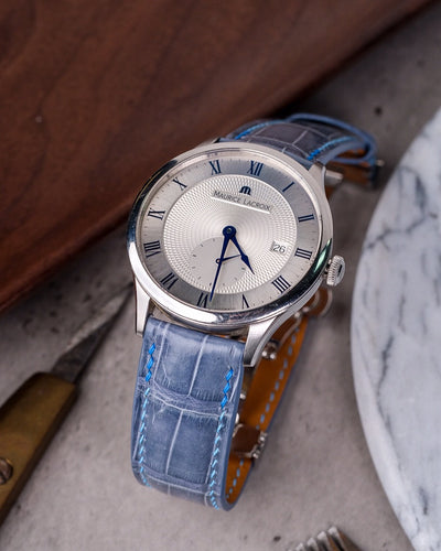 Bespoke Watch Strap in Icy Blue Alligator