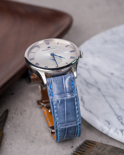 Bespoke Watch Strap in Icy Blue Alligator