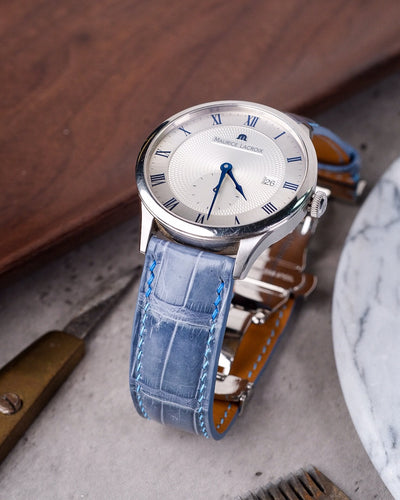 Bespoke Watch Strap in Icy Blue Alligator