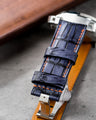 Bespoke Watch Strap in Grey Rubbed Off Crocodile