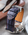 Bespoke Watch Strap in Grey Rubbed Off Crocodile