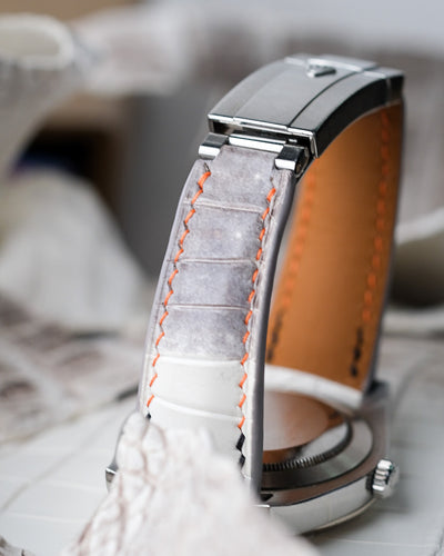 Bespoke Watch Strap in Natural Himalayan Crocodile