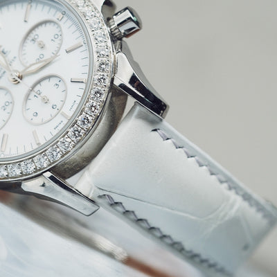 Bespoke Watch Strap in White Crocodile