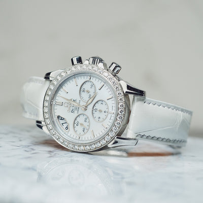 Bespoke Watch Strap in White Crocodile