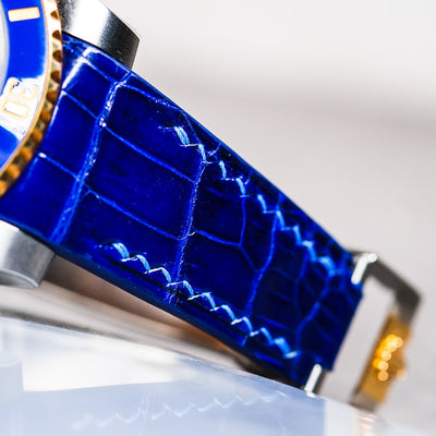 Bespoke Watch Strap in Electric Blue Crocodile